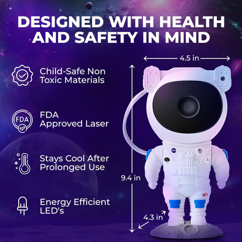 Mind-Glowing Astronaut Galaxy Projector durable build for kids' rooms