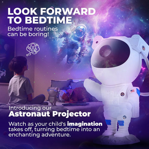 Mind-Glowing Spaceman Projector with remote control enables easy night setup