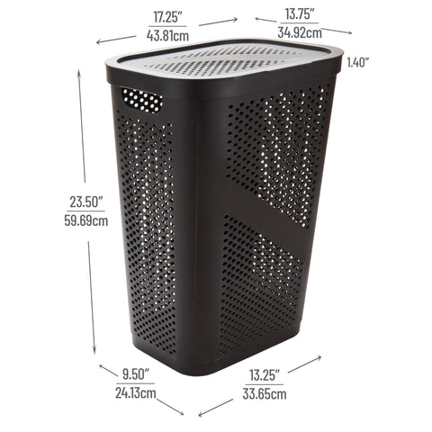 Mind Reader 60-liter capacity suitable for laundry, towels, and linens.