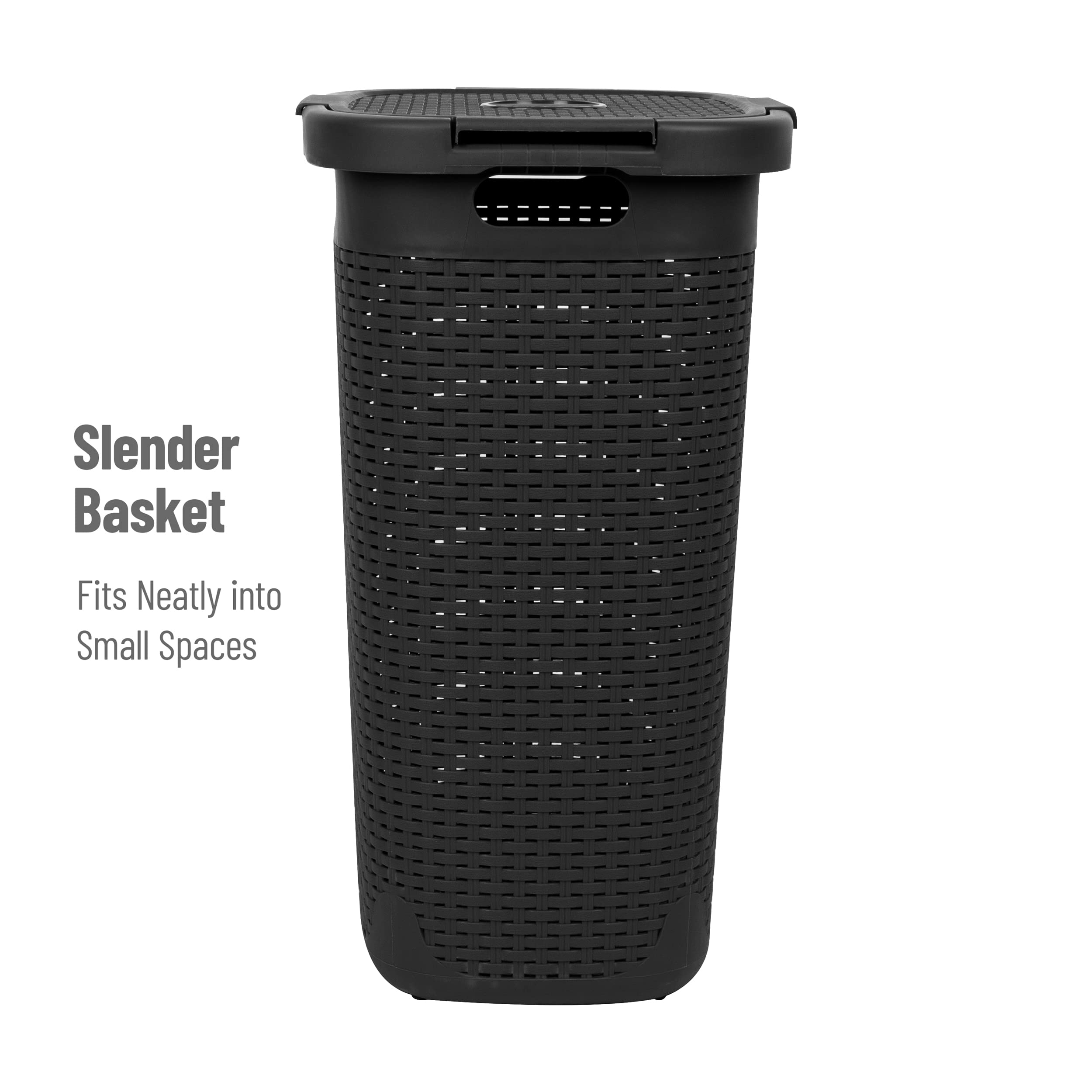 Mind Reader 60L capacity provides ample room for clothes and towels in small spaces