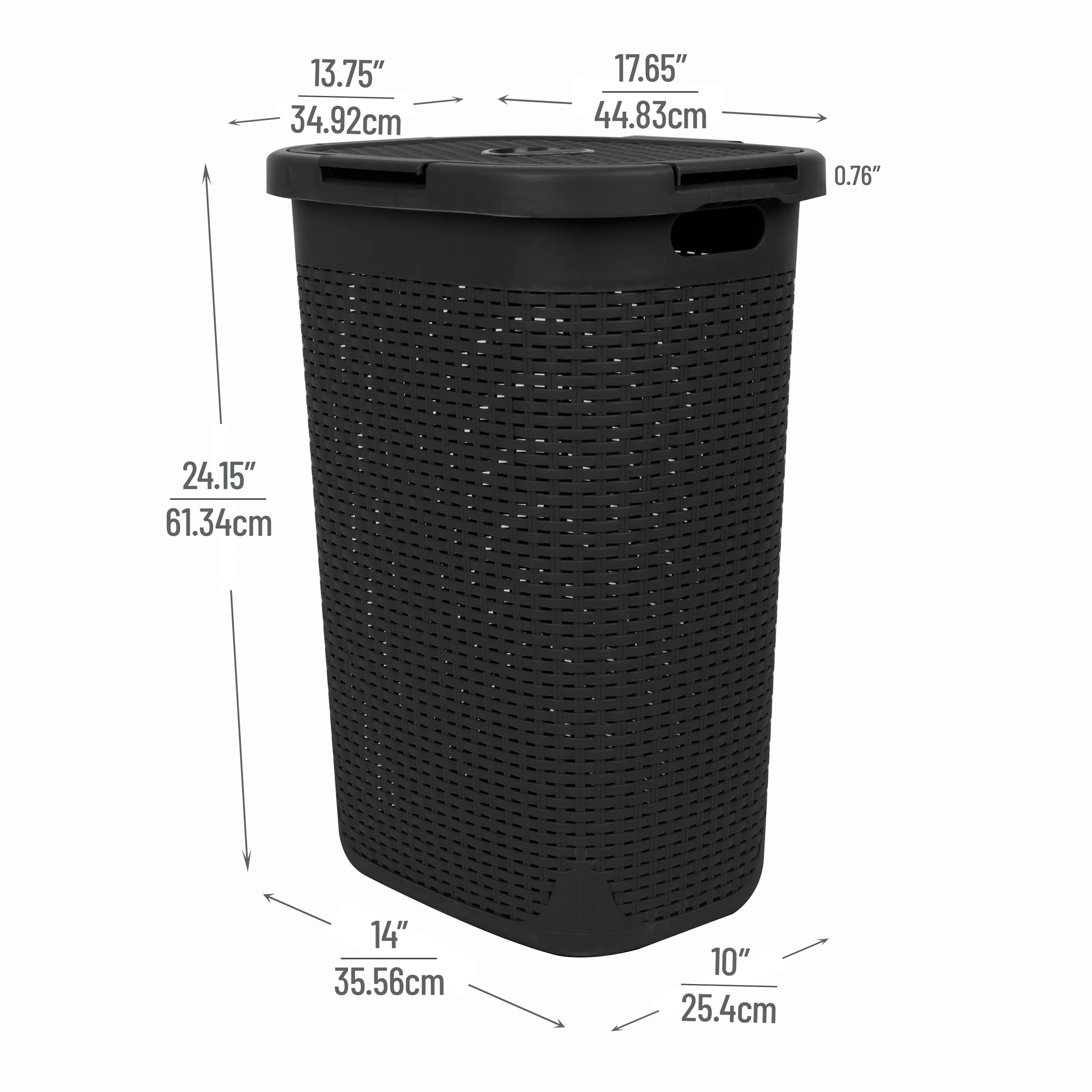 Mind Reader laundry hamper with rolling caster wheels for quick moves between rooms