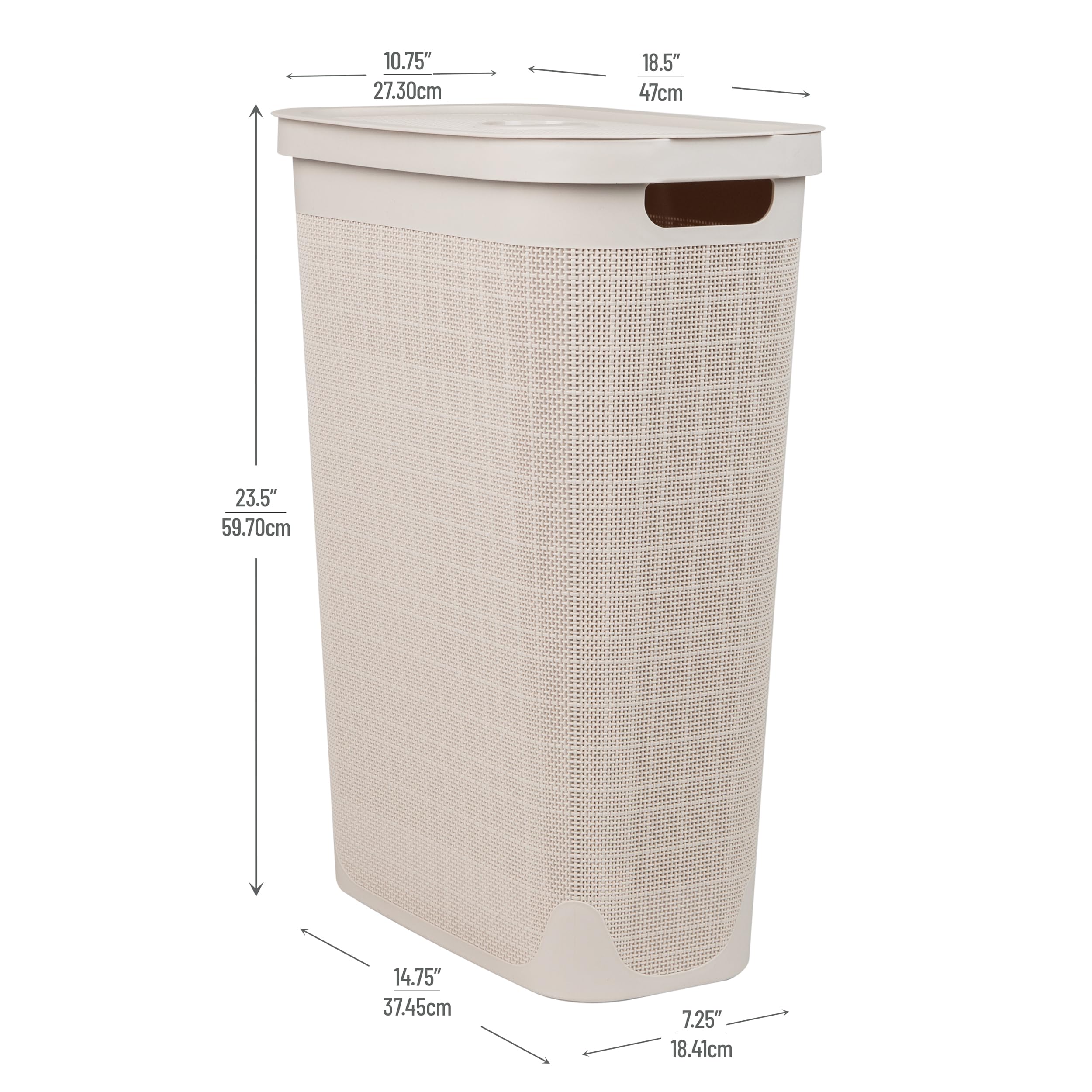 Mind Reader linen-texture basket adds premium style with durable ventilation in living spaces.