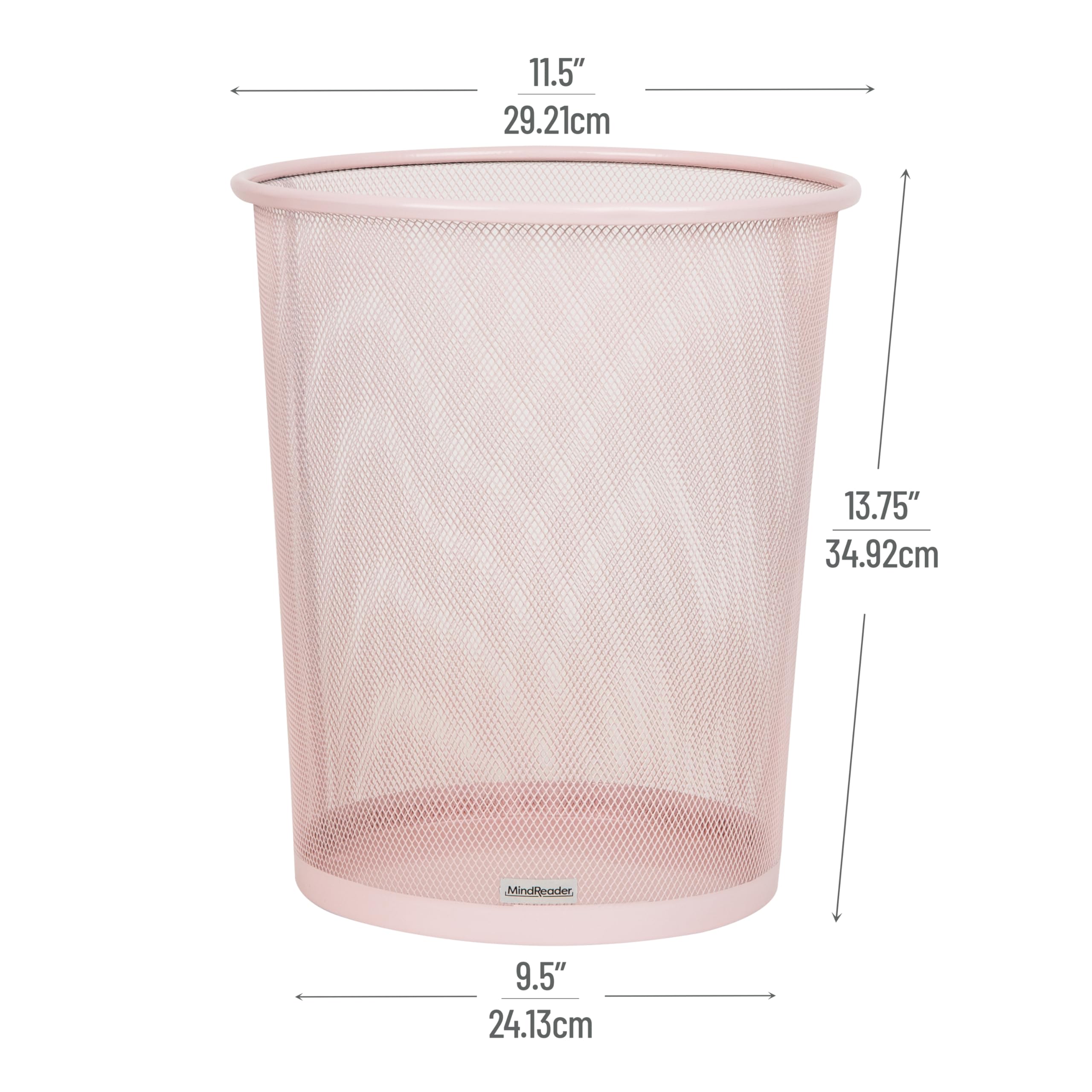 Mind Reader ventilated pink mesh trash can for airflow and odor control