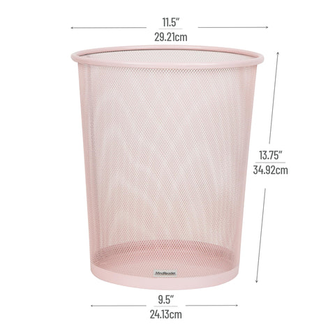 Mind Reader ventilated pink mesh trash can for airflow and odor control