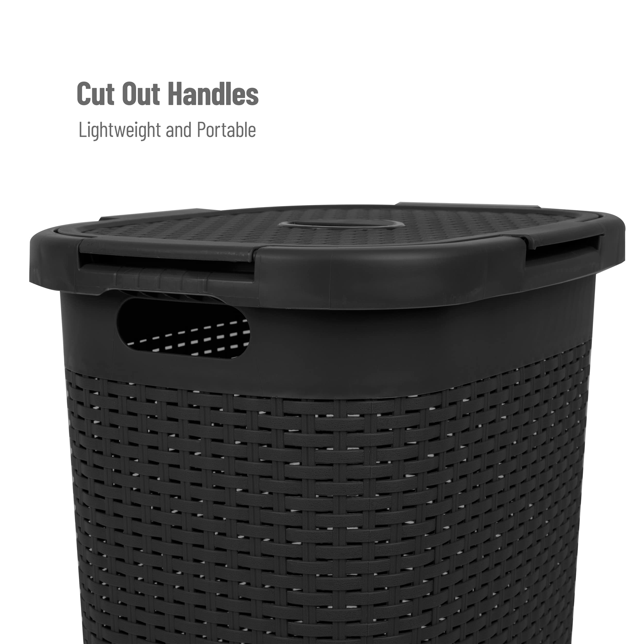 Mind Reader plastic wicker lattice ventilated design promotes airflow through the basket