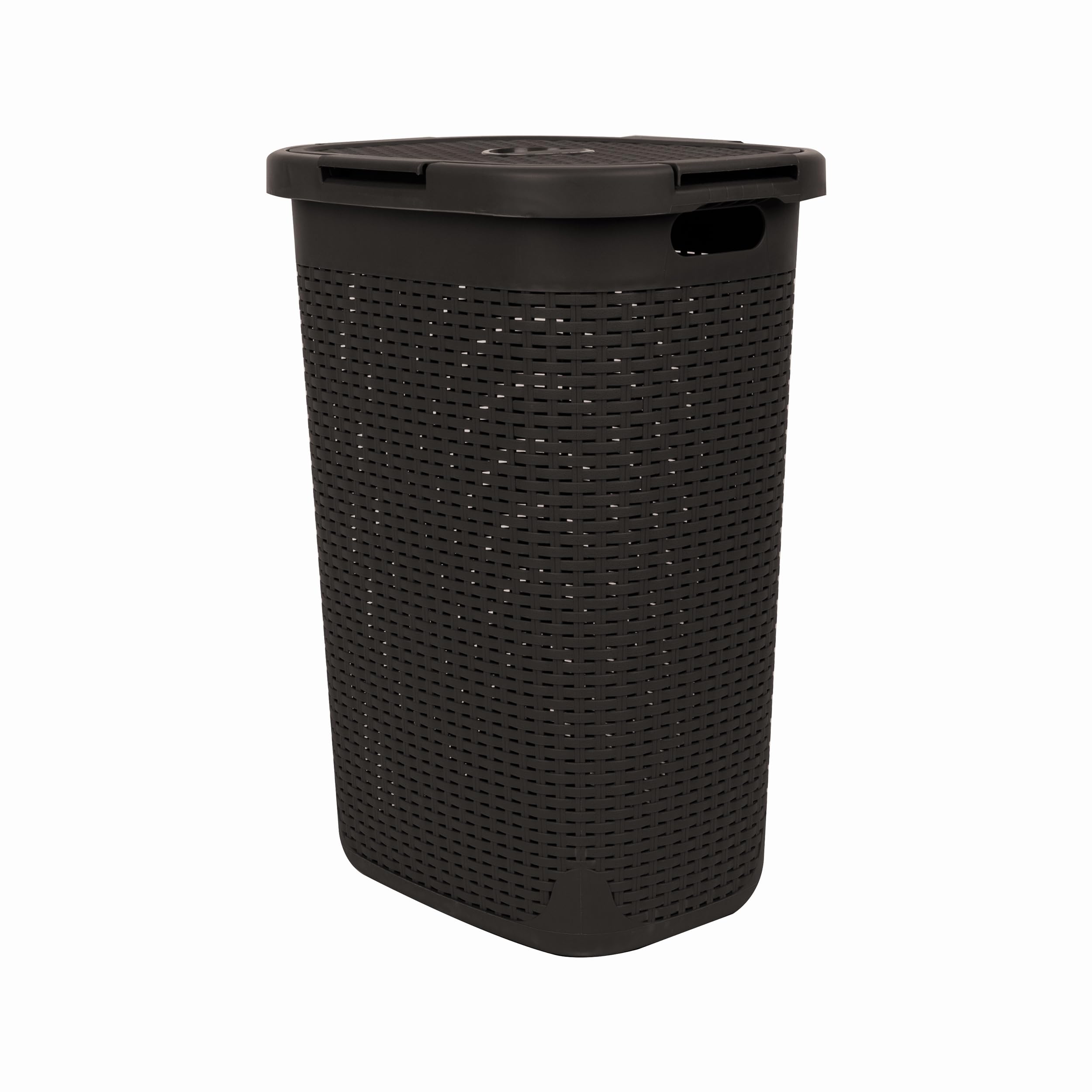 Mind Reader Slim Laundry Hamper tall footprint helps planning placement in small rooms.