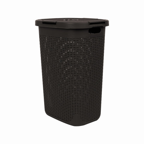 Mind Reader Slim Laundry Hamper tall footprint helps planning placement in small rooms.