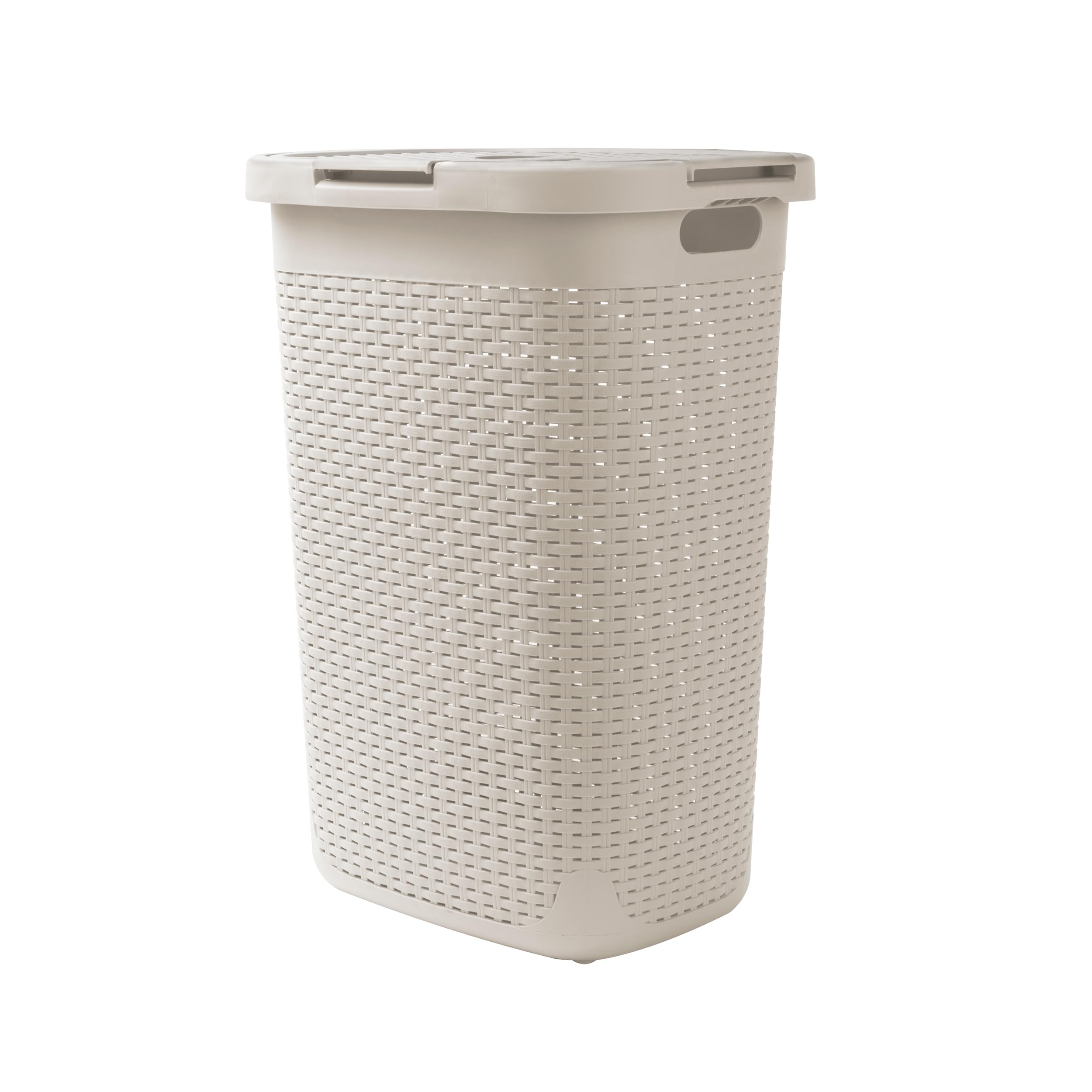 Mind Reader slim-hamper ivory finish complements bathrooms and bedrooms