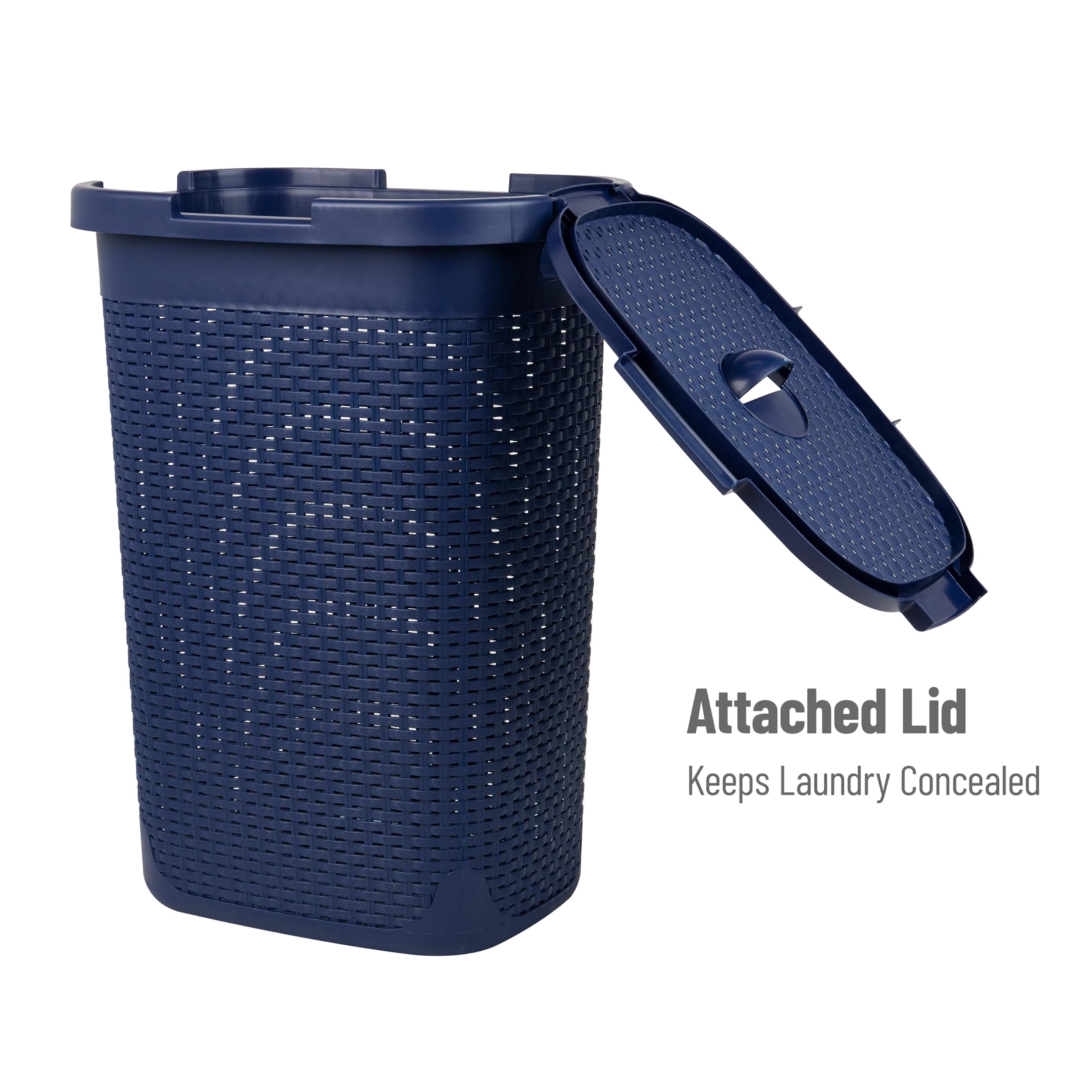 Mind Reader slim laundry hamper in bathroom setup demonstrates versatile placement.