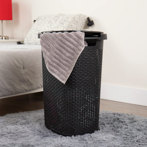 Mind Reader slim laundry hamper with built-in handles for easy carrying