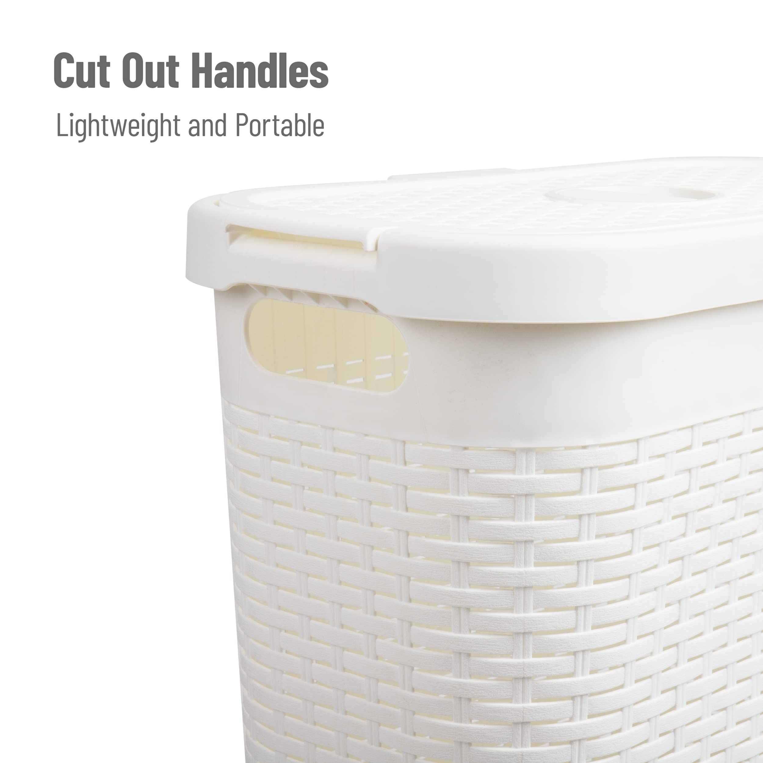 Mind Reader Slim Laundry Hamper integrated handles for easy carrying