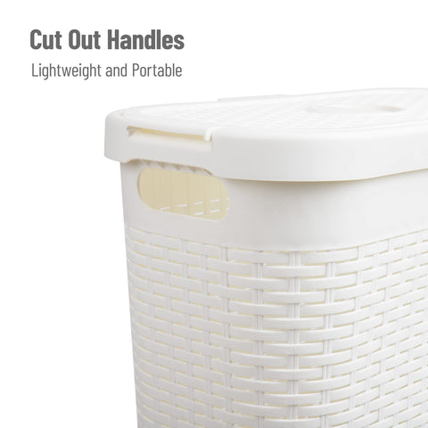 Mind Reader Slim Laundry Hamper integrated handles for easy carrying
