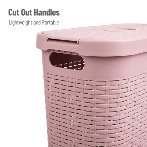 Mind Reader Slim Laundry Hamper lid open for quick access to laundry items.