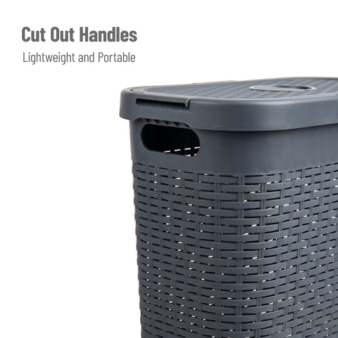 Mind Reader Slim Laundry Hamper's lightweight design with handles enables effortless movement.