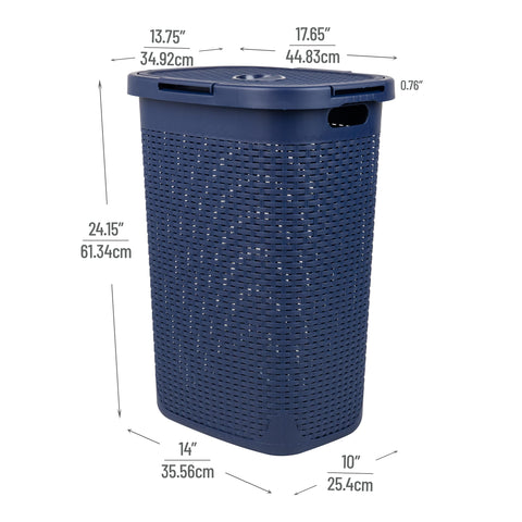 Mind Reader slim laundry hamper narrow profile fits tight closets and bathrooms.