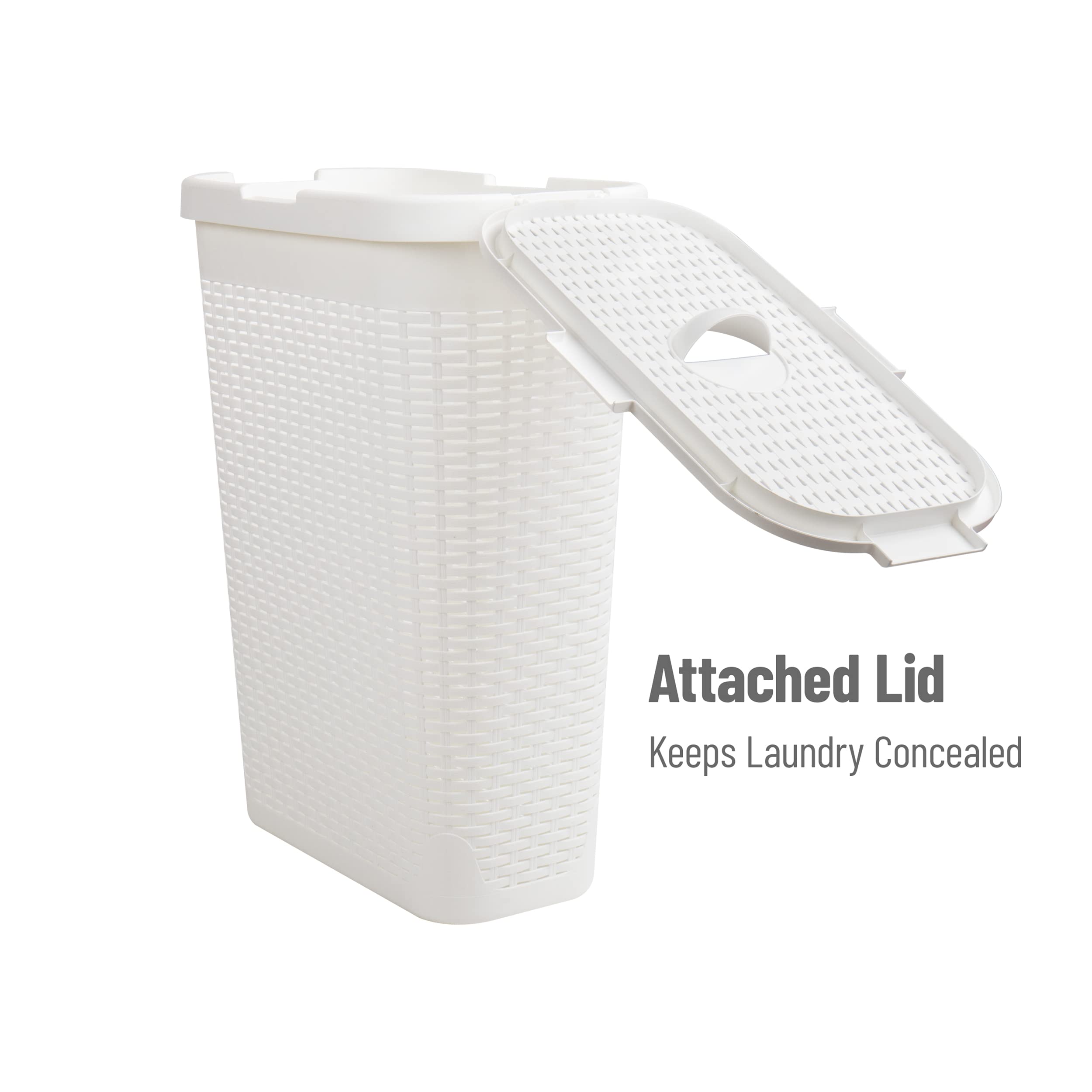 Mind Reader Slim Laundry Hamper tapered design fits into tight spaces