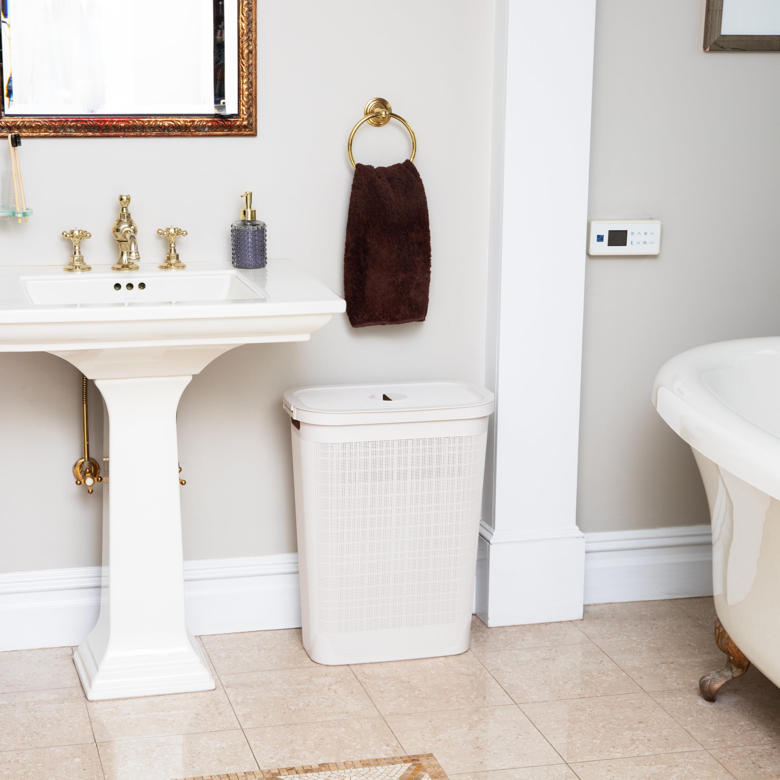 Mind Reader slim-tapered design fits narrow spaces beside appliances and in closets.