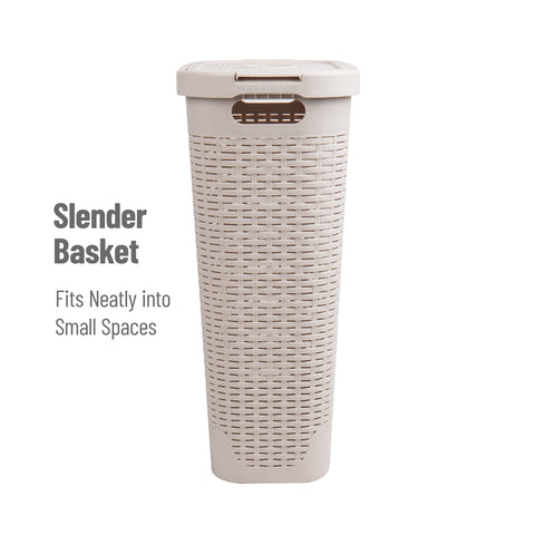 Mind Reader 40L laundry solution blends with ivory decor.