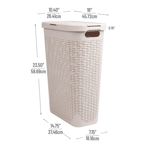Mind Reader Hampers with ventilated cutout pattern promoting airflow around laundry.
