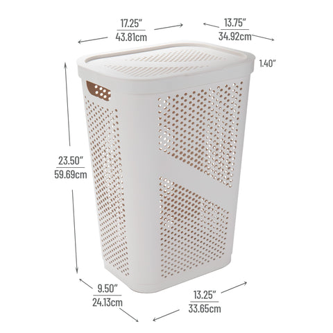 Mind Reader ventilated sides 60L hamper showing airflow design.