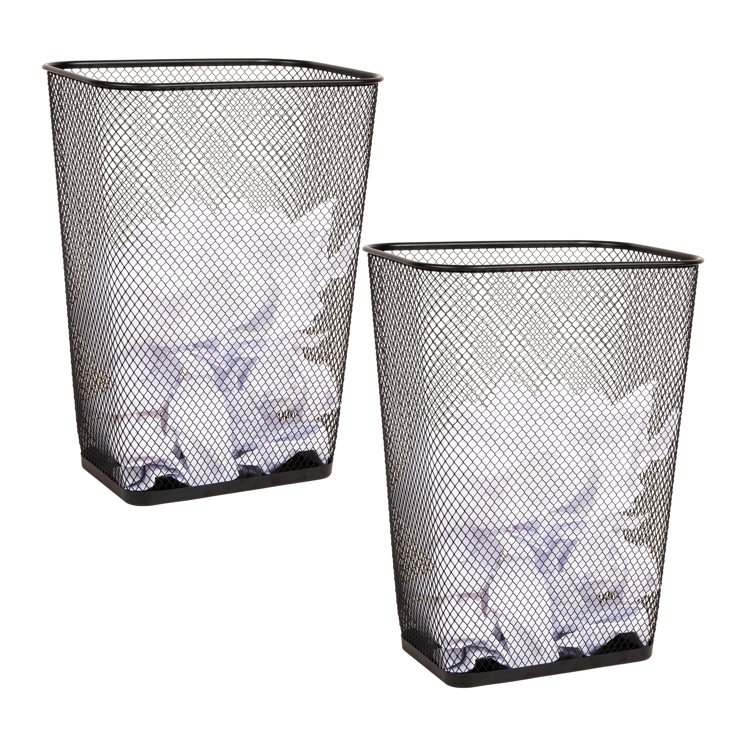 Mind Reader waste bin mesh top view, showing breathable design for easy visibility.