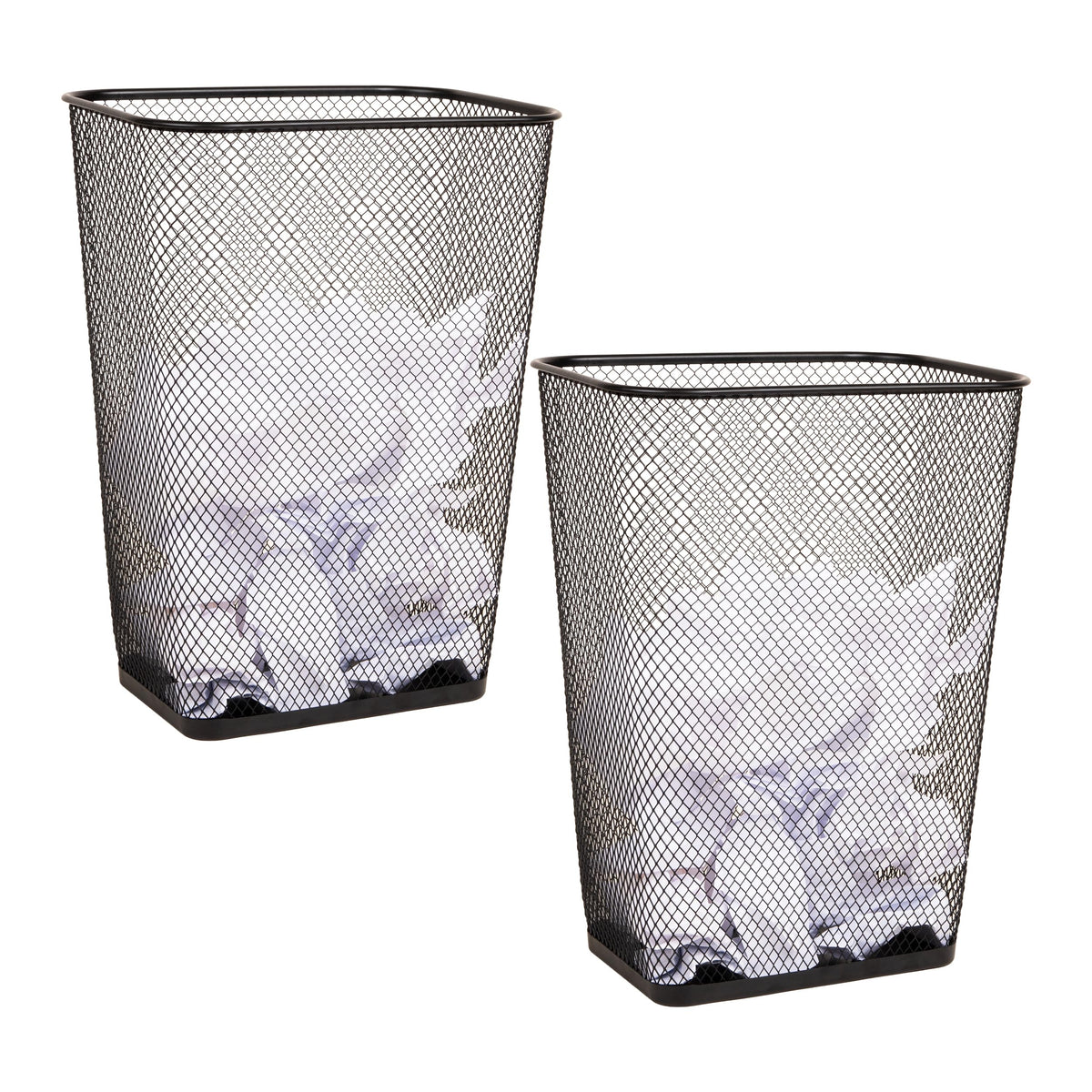 Mind Reader waste bin mesh top view, showing breathable design for easy visibility.