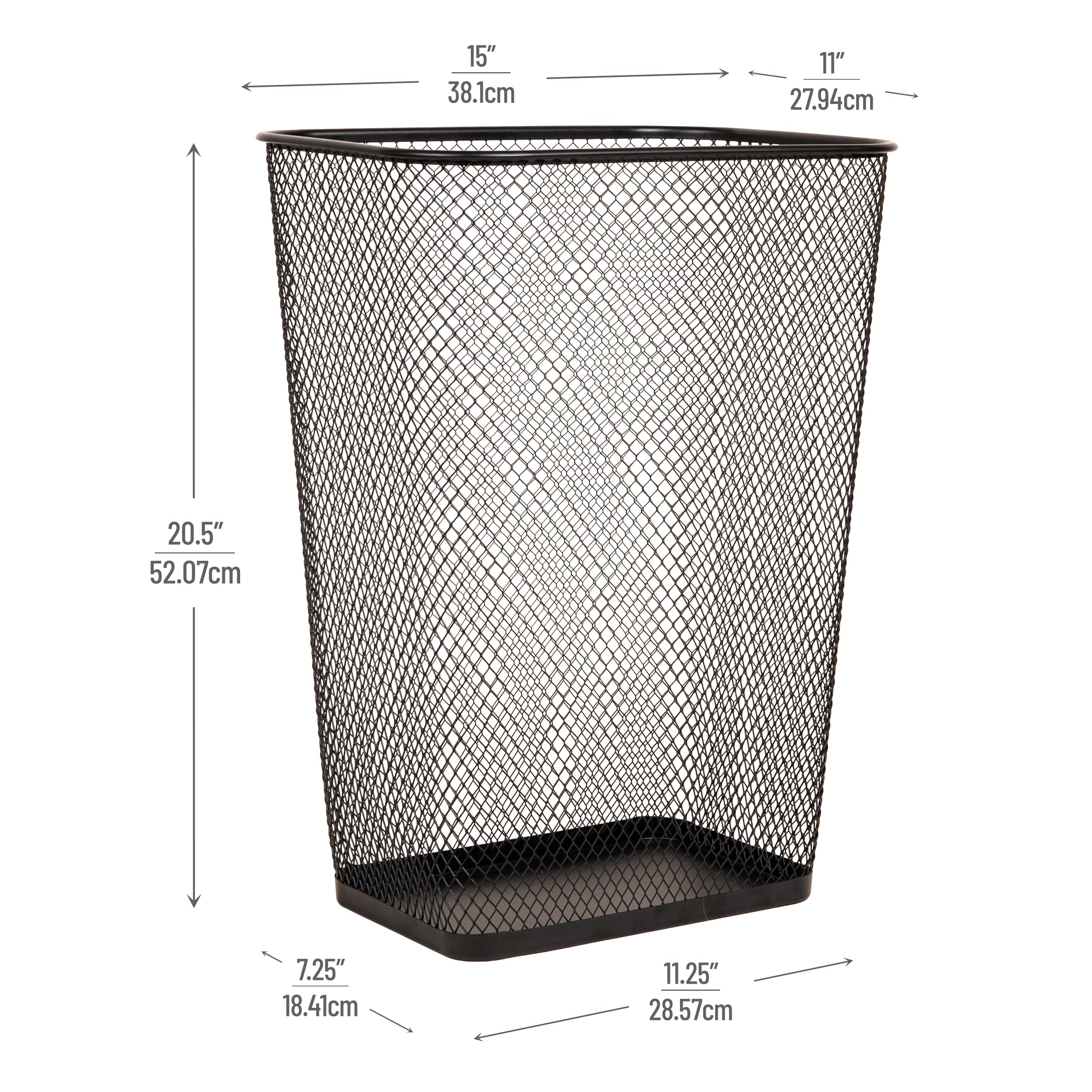 Mind Reader waste bin solid base close-up demonstrates spill containment capability.