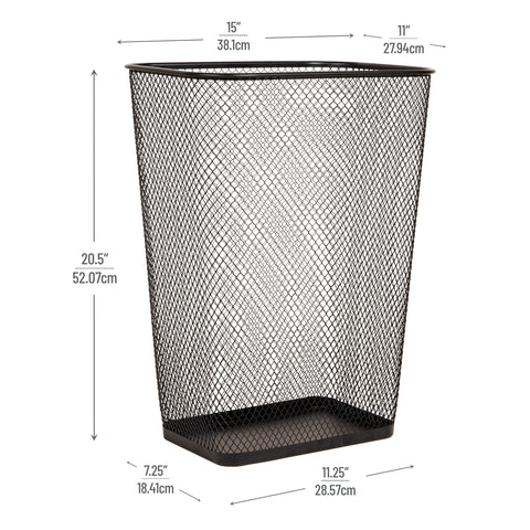 Mind Reader waste bin solid base close-up demonstrates spill containment capability.