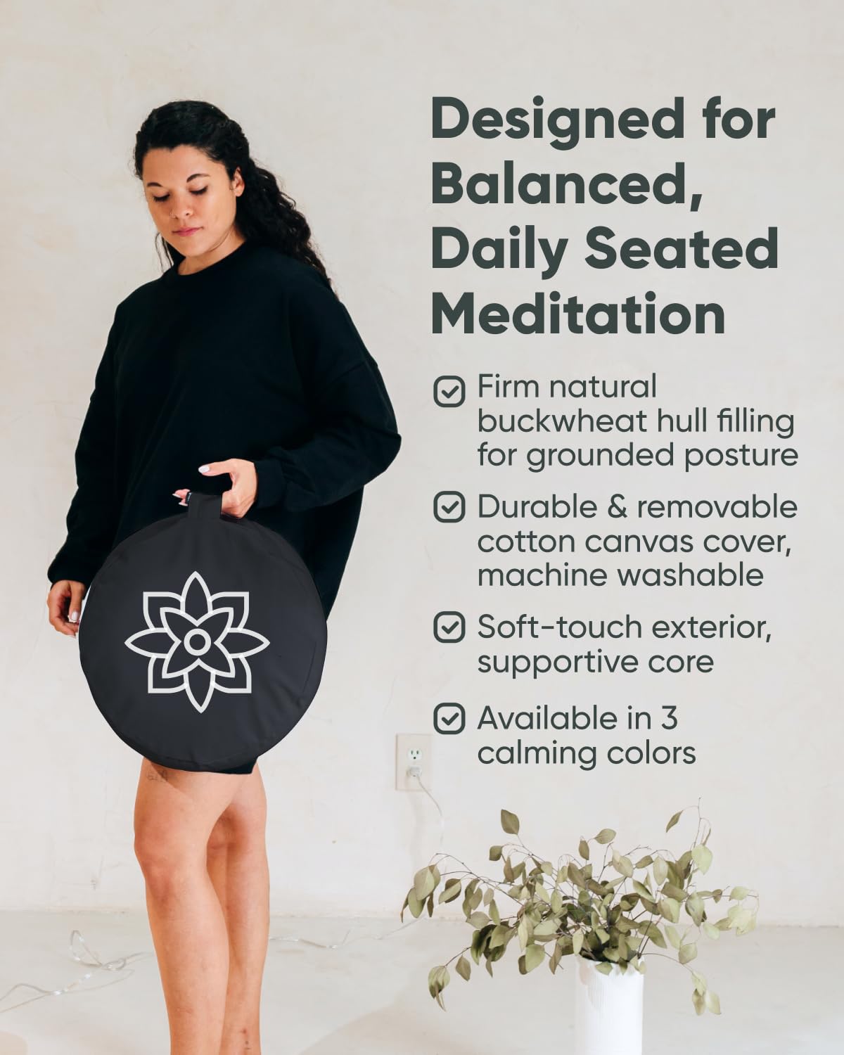 Mindful Modern organic cotton cover is removable for easy washing