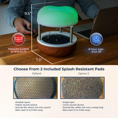 Mindsight Calming Cloud splash pad option protects surfaces while water flows.