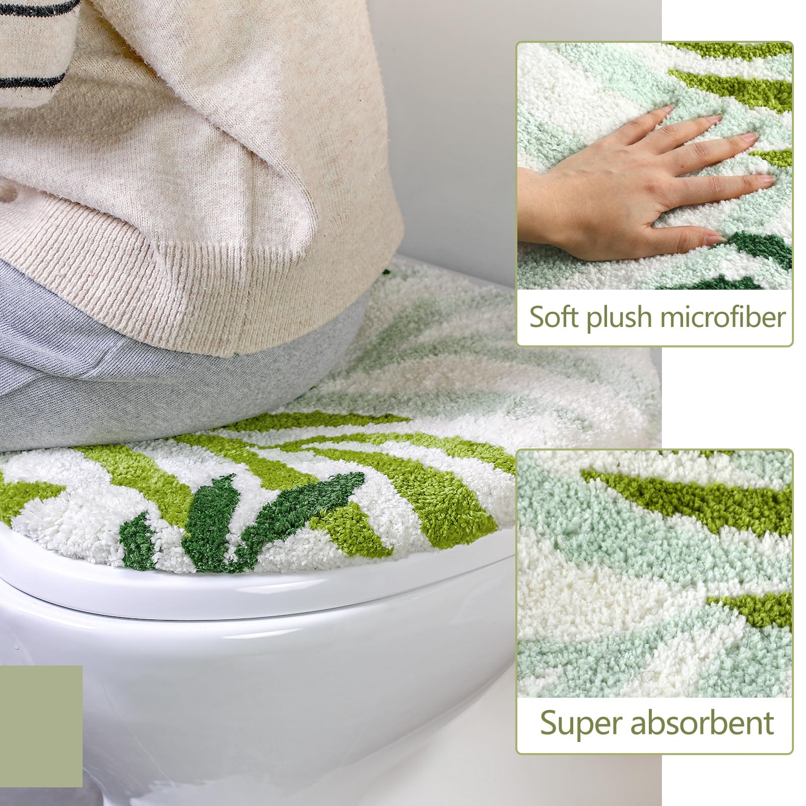Mindsoft leaves-pattern lid cover with non-slip back improves bathroom safety.