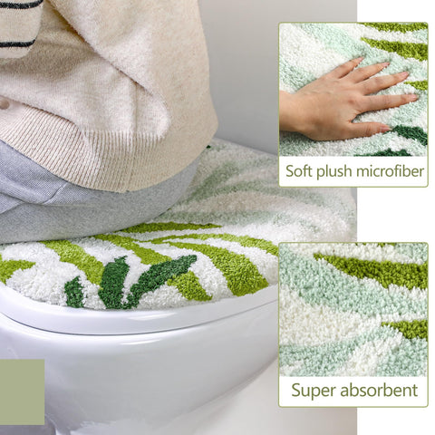 Mindsoft leaves-pattern lid cover with non-slip back improves bathroom safety.