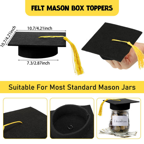 Mindsoft mason jar lid in black with gold tassel elevates dessert tables.