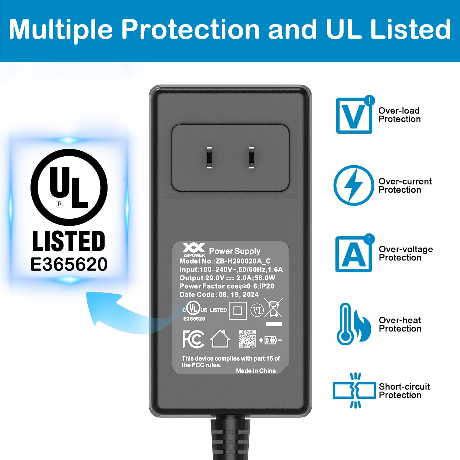 MineCtrl 29V 2A output provides steady power for recliners and desks