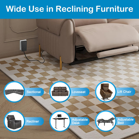 MineCtrl KDDY008F side ports showing compatibility with recliners and 2A output