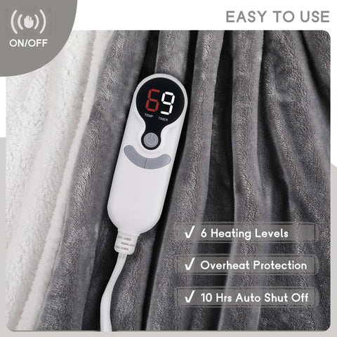 Minervada heated blanket control panel displays 9 adjustable heat levels for comfort