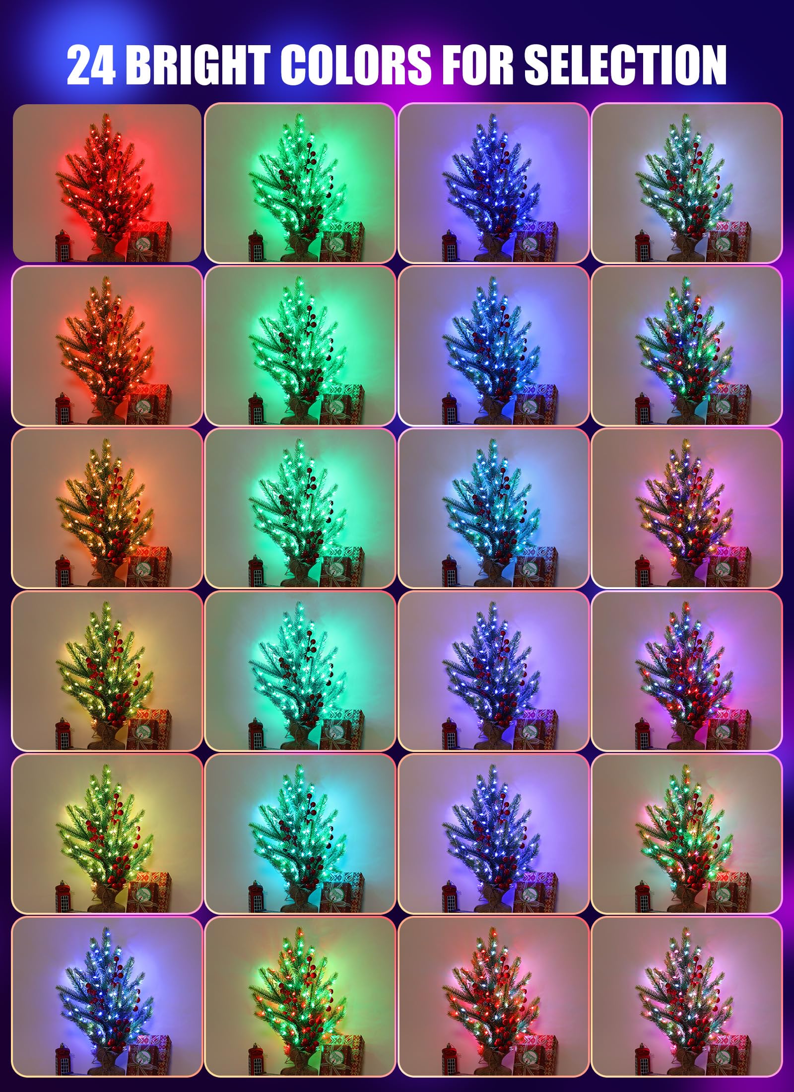 Minetom 200 LEDs on silver wire provide a delicate indoor glow.