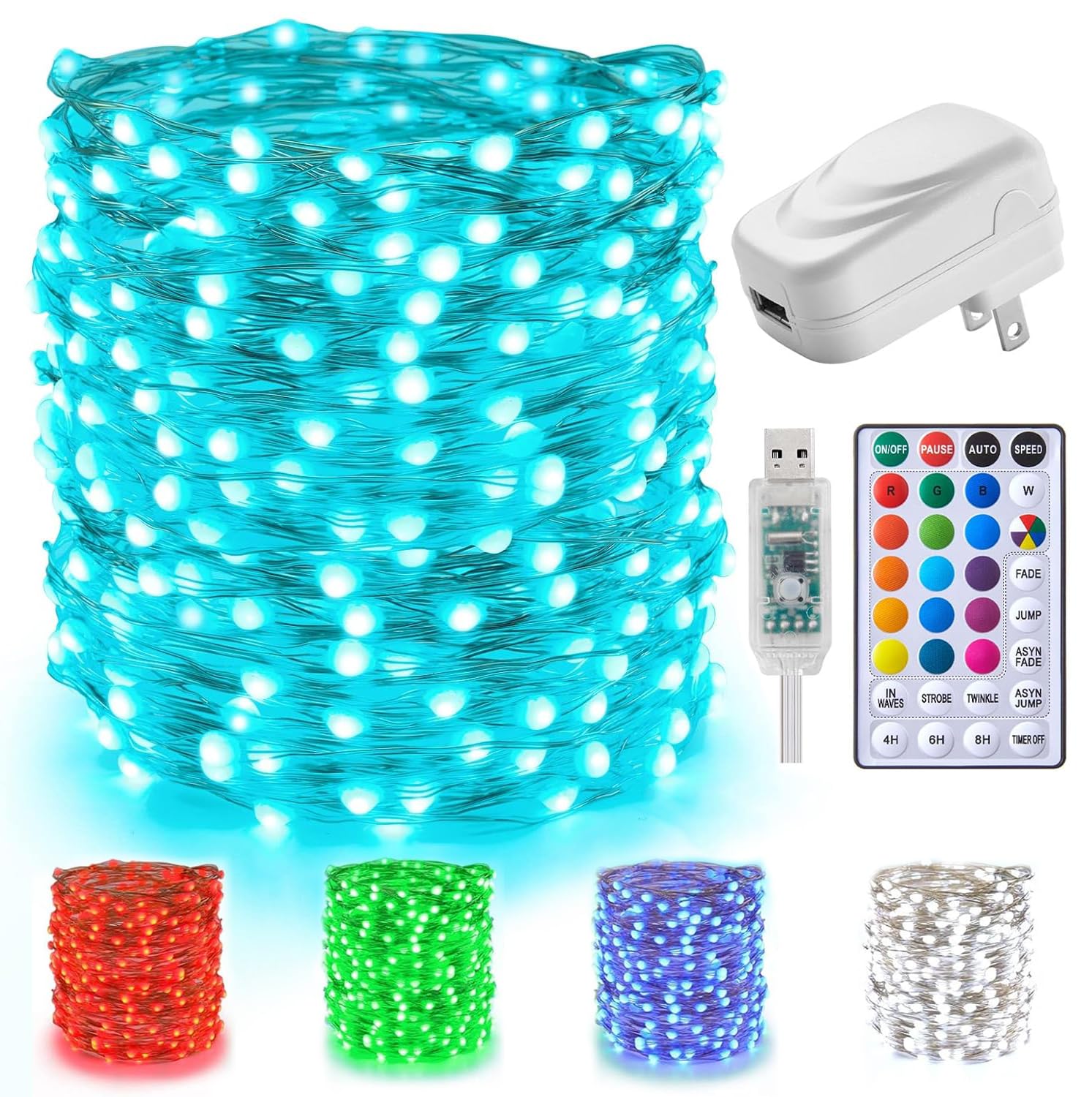 Minetom fairy lights with remote control for effortless color changes.