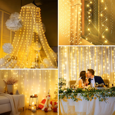 Minetom curtain lights stay cool to the touch with 5V power for safe use.