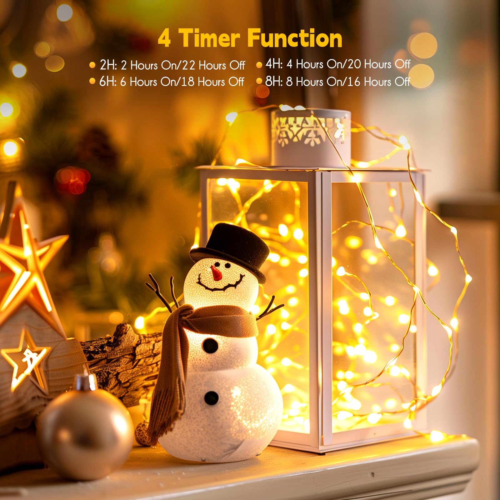 Minetom deformable silver light string wraps around decor elements.