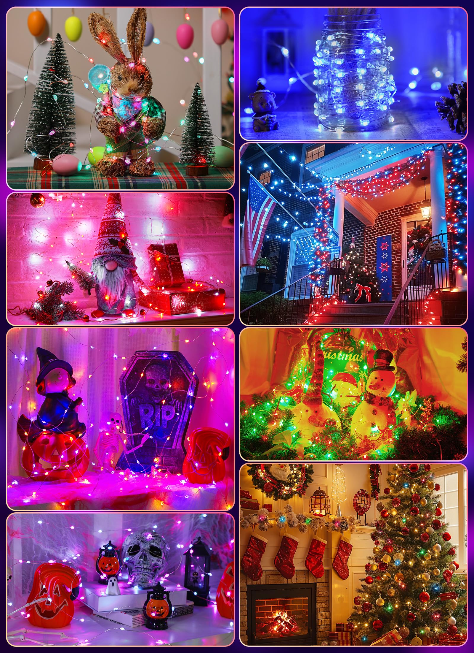 Minetom holiday color set offers seasonal mood lighting options.