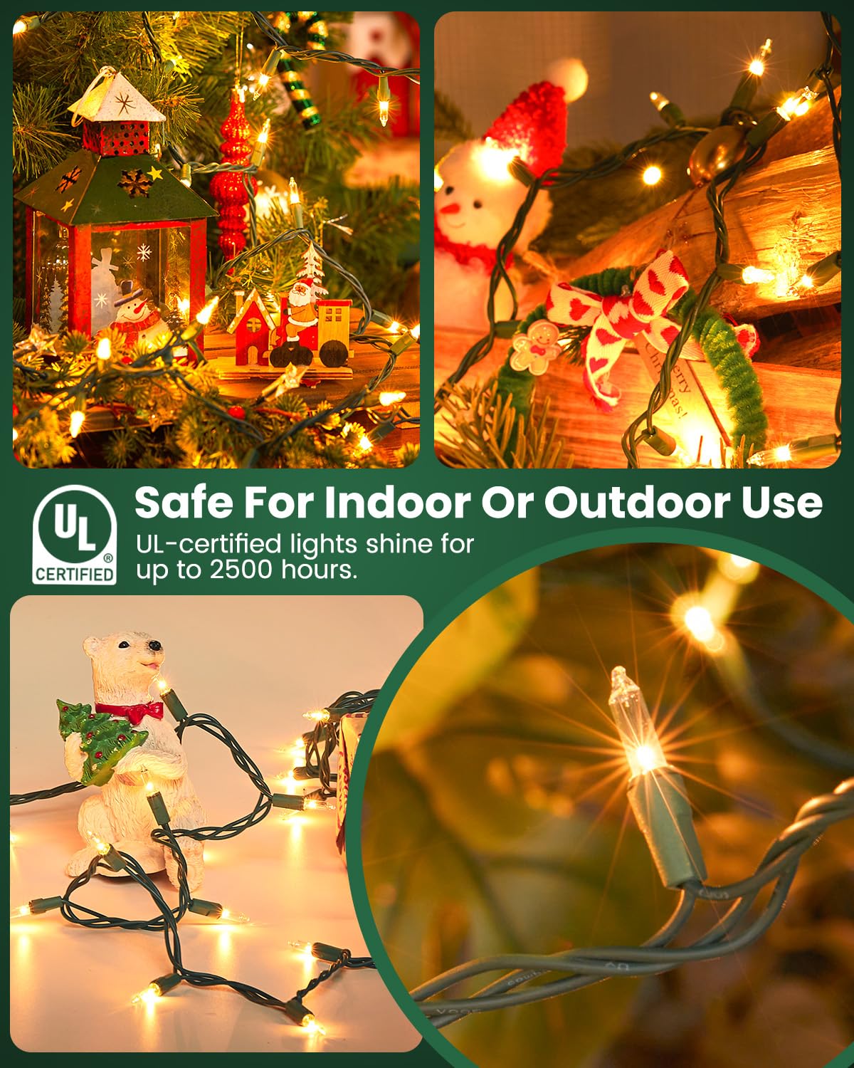 Minetom independent-lit bulbs keep other bulbs lit if one fails.