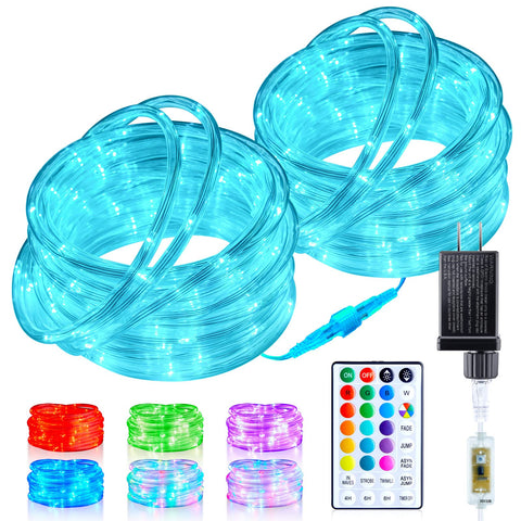 Minetom rope lights outdoor 66ft, 200 LEDs illuminate patios with bright, even color.