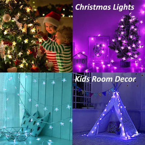 Minetom Star String Lights IP44 waterproof for indoor and sheltered outdoor use