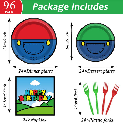 MinFyberd Brother dessert plates featuring game graphics for treats