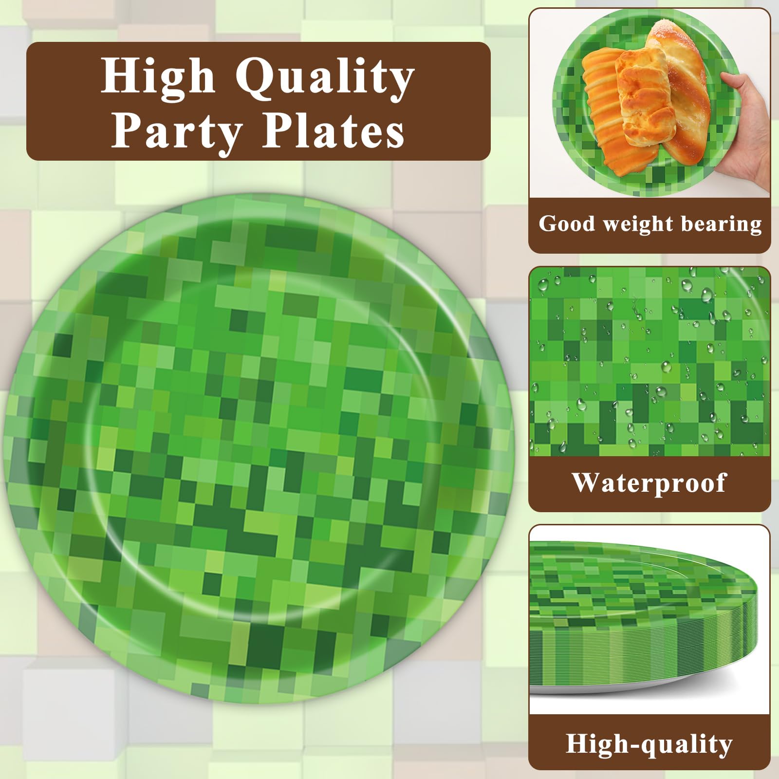 MinFyberd pixel theme napkins 12.9-inch absorbent for spills