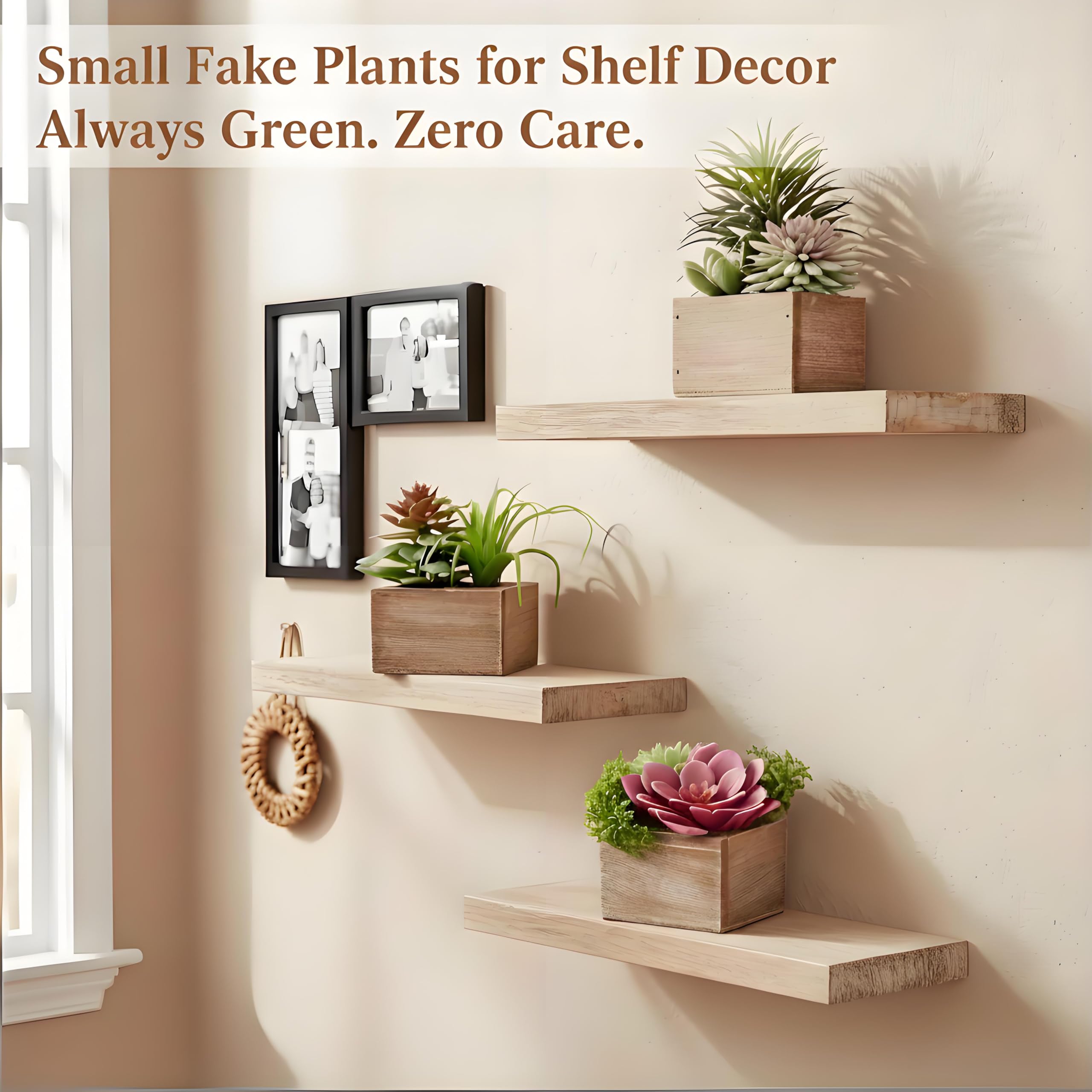 Mingfuxin faux succulents brighten kitchen counters with subtle charm.