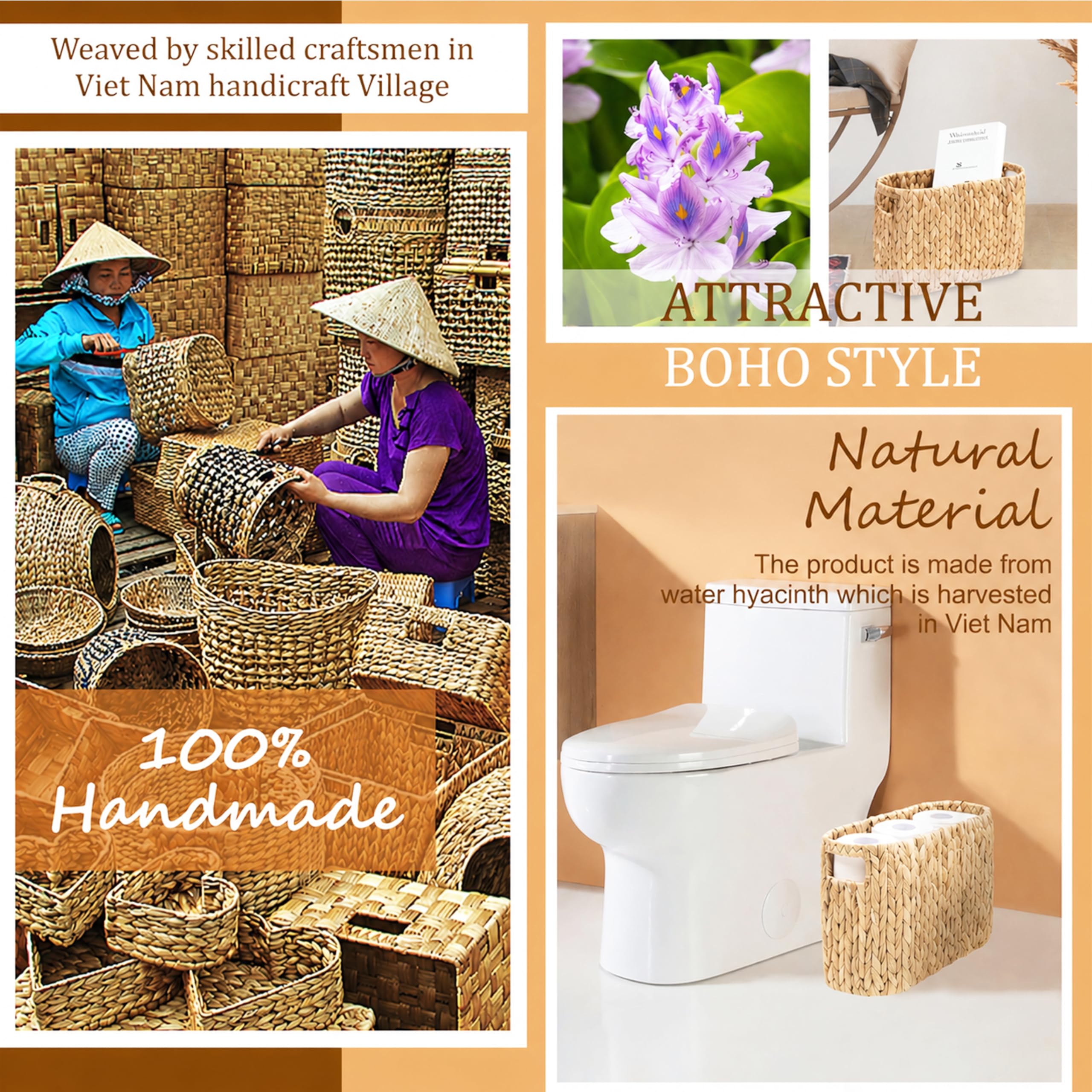 MINHKUST durable water hyacinth weave basket highlights craftsmanship