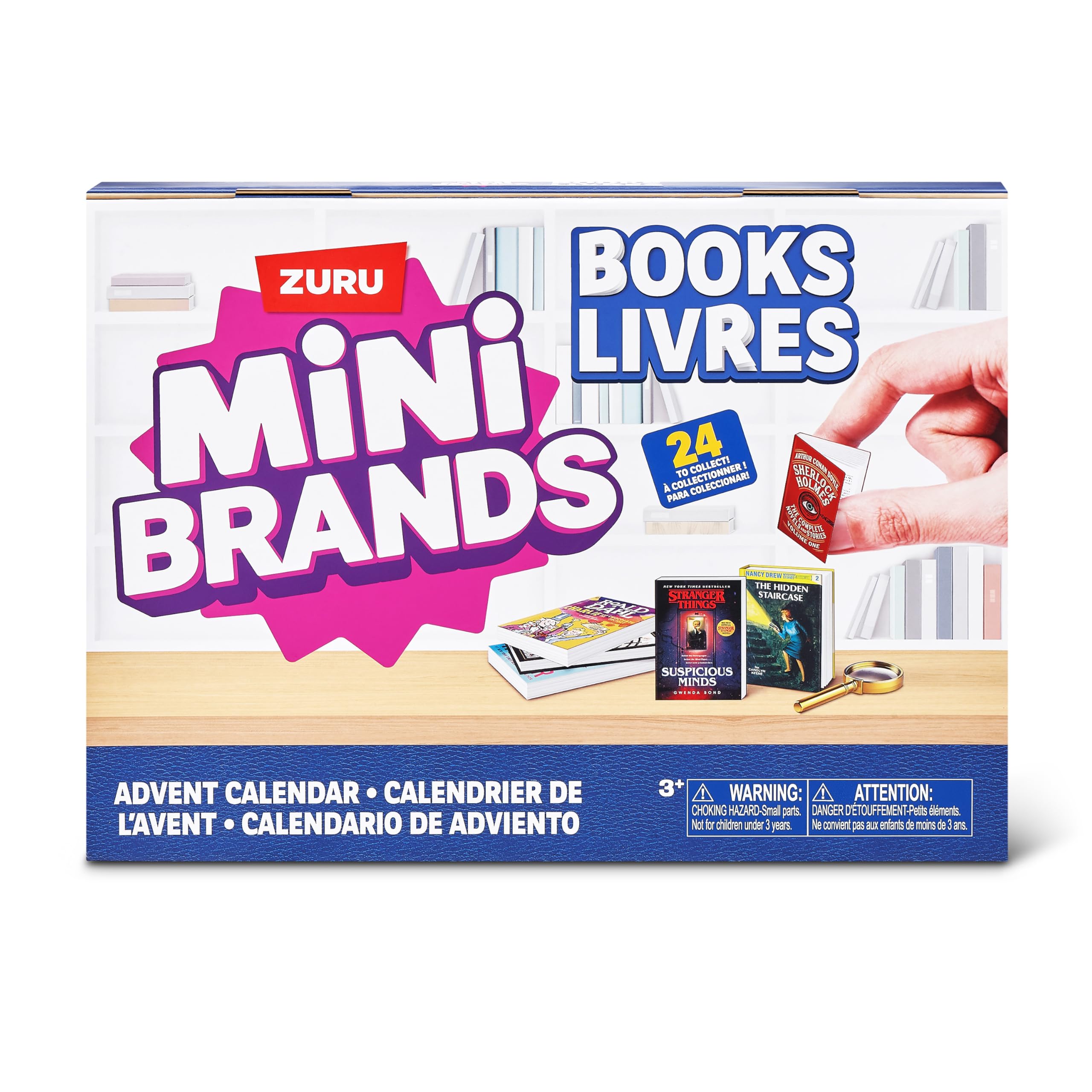 Mini Brands Books Advent Calendar cover with festive packaging and holiday gifting excitement.