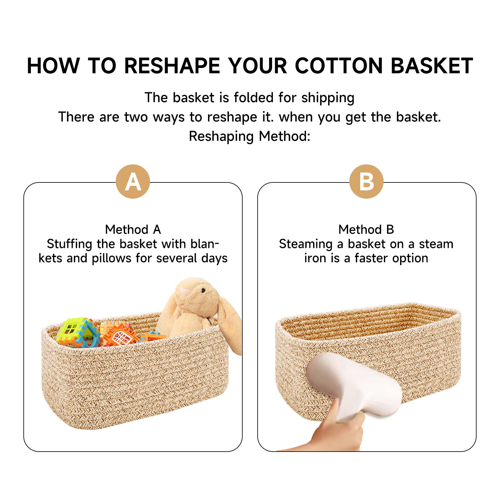 MiniArk machine-washable storage baskets easy to clean and reshape